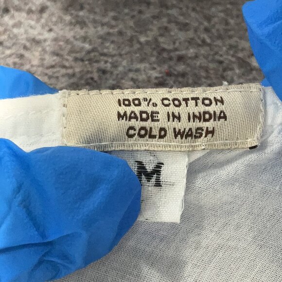 Ivory Cotton Tunic Top with Embroidered Hem – Size M - Picture 5 of 5